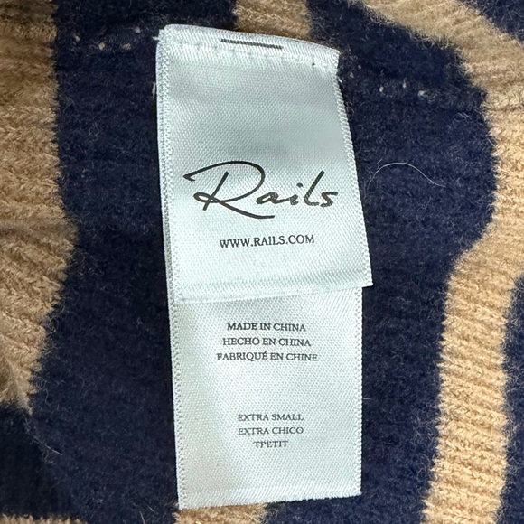 Rails Harris Camel Navy Striped Sweater Size XS - Picture 6 of 7